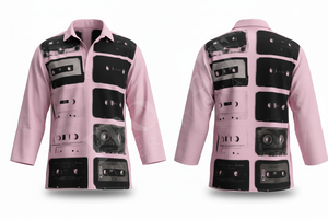 Camisa de Vestir con Diseño de Casete Personalizado Vintage, Venta al por Mayor, Camisa Casual de Manga Larga con Botones, Moderna y Elegante - Product Image 6