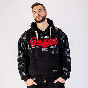 Sudadera con capucha para hombre de material súper pesado de 500 gsm, estilo urbano, con serigrafía y efecto desgastado, color blanco. - Product Image 6