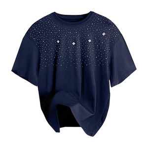 T-shirts pour hommes Street Wear avec strass - Couleur unie, polyester/coton écologique et respirant, tailles personnalisables - Product Image 1