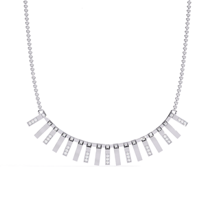 inspired bar drop natural diamond <b>statement</b> <b>necklace</b> elegant gold bridal jewelry contemporary luxury for women - Product Image 5