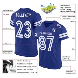 Shorts de football personnalisés en polyester respirant à séchage rapide, imprimés par sublimation, maille bleu roi et blanc, extensibles dans quatre sens - Product Image 2