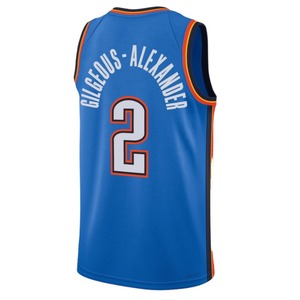 Camiseta de baloncesto azul Oklahoma City Thunder para hombre, sin mangas, que absorbe la humedad, ajuste atlético - Product Image 3
