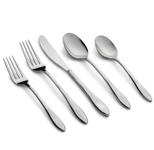 Ensemble de couverts en métal moderne, cuillère, fourchette, couteau, vaisselle pour hôtel, banquet et décoration de table à domicile - Product Image 2