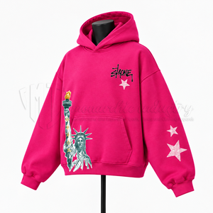 Custom Unisex Oversized <b>Pink</b> Pullover Hoodie Graphic Printed Fleece <b>Sweatshirt</b> Streetwear Hoodie for <b>Men</b> - Product Image 3
