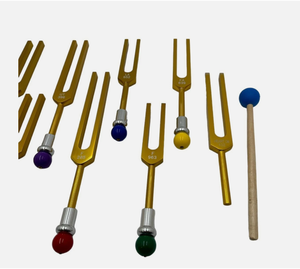 Juego de Diapasones de Oro Secret Solfeggio de Alta Calidad de 9 Piezas con Símbolo Om y Cuentas Extraíbles - Product Image 2