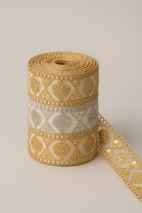 Tissu de dentelle de tissu Boho de 9 mètres fait à la main broderie de luxe multicolore améliorant la finition pour les vêtements - Product Image 2