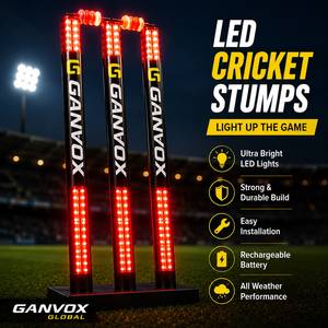 Piquets de cricket LED lumineux pour l'entraînement, batterie rechargeable, installation facile, en plastique léger pour les matchs d'entraînement - Product Image 1