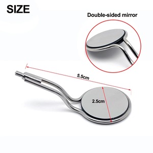 Miroir buccal dentaire double face en acier inoxydable avec revêtement anti-buée en rhodium, poignée ergonomique, outil d'examen buccal manuel réutilisable pour - Product Image 3