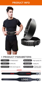 Gym <b>Weight</b>-lifting Leather Belt <b>Training</b> Bodybuilding Gym Weightlifting Belt Leather Power Lifting Belt - Product Image 2