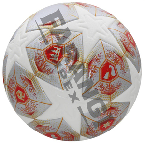Balón de Fútbol Oficial Tamaño 5 y 4, de Primera Calidad, Sin Costuras, para Partidos de Equipo, Alta Retención de Aire, Diseño Blanco, Rojo y Dorado - Product Image 1
