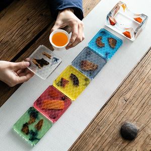 Handmade Resin Coasters with Real Dried Flowers and Leaves Artistic Handmade Epoxy Resin Tea Coaster Set for table ware - Product Image 5