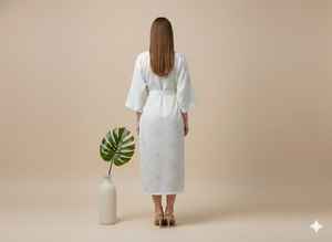 Nuevo Vestido Largo Kaftan con Estampado Floral para Verano y Elegante Vestido Indio de Algodón para Mujer, Vestido Midi Kaftan con Estampado Floral - Product Image 5