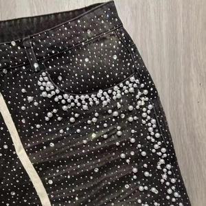 Unisex High Quality Acidwash Denim <b>Shorts</b> Allover Rhinestones Custom Made <b>Jean</b> <b>Shorts</b> for Men Summer Diamond Jorts - Product Image 4