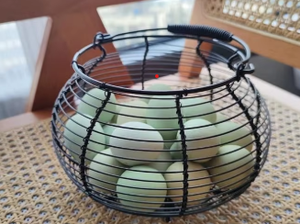 Yajuyi Metal <b>Wire</b> <b>Storage</b> <b>Basket</b> Bowl Shape With Handles For Food <b>Storage</b> Nordic Style - Product Image 1