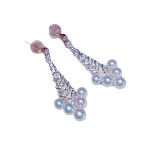 French Style Micro Zircon Inlaid Retro Flower <b>Earrings</b> Women's High-End Heavy-Industry Feeling Light Luxury <b>Fine</b> <b>Dangle</b> Jhumkas - Product Image 5