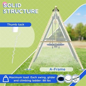 Altalena in Metallo per Bambini con Casetta in PVC per Giardino, Casa, Asilo e Occasioni Educative - Capacità Massima 500kg - Product Image 2