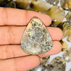 MAHNAJ GEMS Wholesale Tiger Dendritic Agate Cabochon Bead Caps Natural Gemstone Material Lightweight High Quality Jewelry Stone - Product Image 4