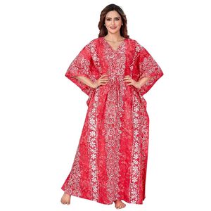 Robe de nuit maxi en coton pur pour femmes, vêtements de détente confortables - Product Image 1