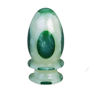 Patchwork Green Color <b>Egg</b> Shape Onyx Lamp For Sale Luxury Onyx Marble Table Lamp For Premium Home And Hotel <b>Decoration</b> - Product Image 3