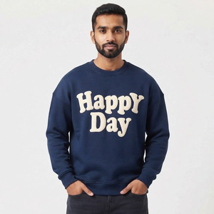 Manufacturers Custom Logo Fleece Unlined <b>Crewneck</b> Winter Acid Wash <b>Men</b> <b>Sweatshirts</b> For Sale - Product Image 1