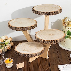 Support à dessert élégant en bois, construction en bois massif de qualité supérieure avec finition lisse, idéal pour les gâteaux, les cupcakes, les pâtisseries et les présentations élégantes. - Product Image 6