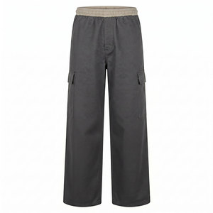 <b>Men's</b> Casual Mid Waist Straight Pattern <b>Baggy</b> <b>Trouser</b> with Fleece Lining Cotton/Polyester Breathable Fabric - Product Image 2