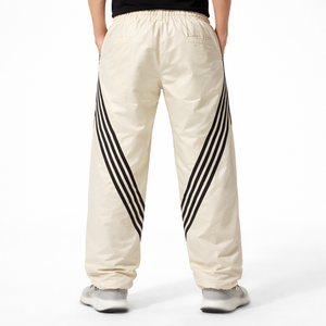 OEM ODM Lightweight Nylon Casual Track Pants Men Elastic Waist Relaxed Fit Contrast Stripe Breathable <b>Trousers</b> <b>Drawstring</b> Pocket - Product Image 2