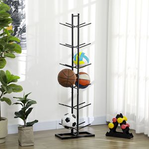 Organizzatore Verticale per Palloni da Basket con Capacità di 12 Palloni per Palestra e Garage - Scaffali per Garage - Product Image 1