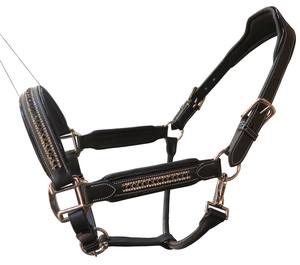 FAB International - Cabestro de Cuero Negro de Lujo para Caballo HL-103 con Diadema de Cristal y Narquera Acolchada Ajustable para Entrenamiento y Exhibición - Product Image 1