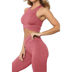Conjuntos de Yoga de 2 Piezas sin Costuras para Mujer, Ropa Deportiva, Mono, Ropa Deportiva Activa, Ropa de Gimnasio, Spandex/Nylon Personalizado - Product Image 2