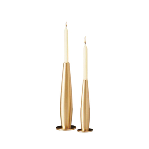 Supports de bougies en laiton de style nordique moderne, dorés de luxe, pour bougies coniques, base conique en métal, pour mariage romantique - Product Image 1