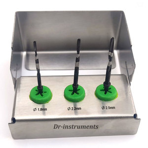 Kit de Brocas para Implantes Dentales, 5 Piezas, Acero Inoxidable Plateado, Manual, con Porta Brocas Gratis, CE - Product Image 5