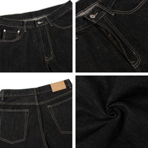 กางเกงยีนส์แฟชั่นทรงดินสอสำหรับผู้ชาย สไตล์วินเทจ ล้างสีแบบ Monkey Wash พร้อมป้ายหนัง ทรงเข้ารูปแบบลำลอง - Product Image 3