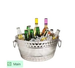 Cubo de hielo de cobre martillado con asas de anillo, enfriador duradero y elegante para bebidas, ideal para fiestas y uso en bares. - Product Image 4