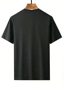 T-shirt en jersey 100 % coton pour homme, grande taille, manches courtes, coupe classique, écoresponsable, streetwear, impression personnalisée, OEM ODM - Product Image 3