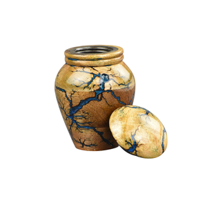 Urne funéraire artisanale de haute qualité en bois de manguier massif pour cendres humaines adultes, urnes commémoratives traditionnelles sculptées à la main - Product Image 3