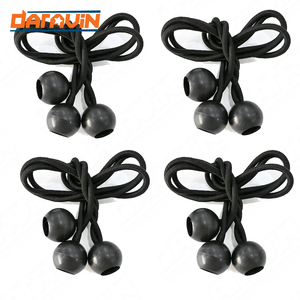 Ball Bungee <b>Cord</b> for Outdoor Tie Down Use Portable Ball Bungee <b>Cord</b> <b>Elastic</b> Black Rubber Bungee <b>Cord</b> with Plastic Ball - Product Image 1