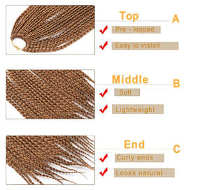 Extensions de cheveux synthétiques tressées en boîte, 14 pouces, style Mini <span class=keywords><strong>Mambo</strong></span> Twist, pour femmes afro – Vente chaude - Product Image 5