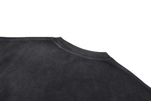 T-shirt oversize rétro de détresse 250gsm pour hommes, nouvelle mode T-shirt vintage ample en coton lourd 100% avec impression de logo personnalisé - Product Image 6