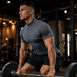 Men <b>Skin</b>-Fit Performance Compression Shirt Custom <b>Base</b> <b>Layer</b> OEM Quick Dry Workout Running Training - Product Image 1