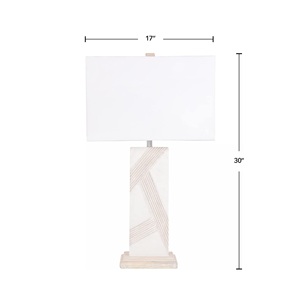 Lampe d'appoint moderne en marbre avec un design à motifs architecturaux et une performance d'éclairage d'ambiance élégante - Product Image 5