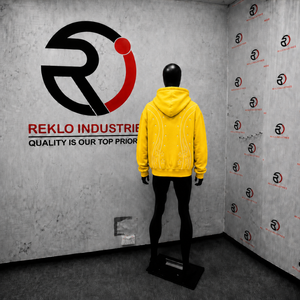 Sweat à capuche zippé oversize jaune premium, streetwear, avec motif graphique élégant, style mode urbaine moderne, inspiré des designers. - Product Image 4