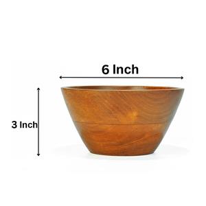 Bol à salade en bois naturel non toxique poli, respectueux de l'environnement, en teck massif, 6 pouces/500 ml - Product Image 2