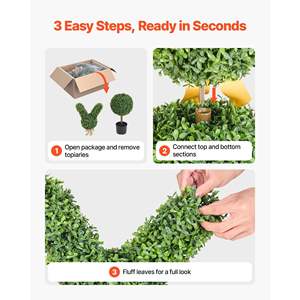 2 ensembles de boules de buis artificielles en forme de lapin de 36 pouces, faciles à assembler, aspect soyeux et réaliste, pour décoration intérieure/extérieure, porche avant - Product Image 4