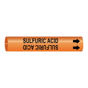 Brady Flexible Sulfuric Acid Snap-On Pipe <b>Marker</b> <b>for</b> Chemical <b>Plant</b> and Laboratory Piping - Product Image 2