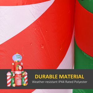 Château gonflable géant de Noël de 118 pouces avec lumières clignotantes pour décorations extérieures de jardin - Product Image 5