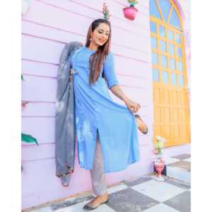 Robe en coton bleu pastel taille XS - Product Image 2