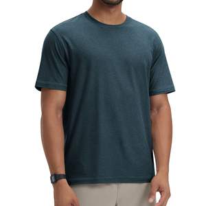 Camiseta de Hombre de Algodón Verde Azulado Oscuro, Cuello Redondo, Manga Corta, Casual, Suave, Transpirable, Ligera, para Verano - Product Image 6