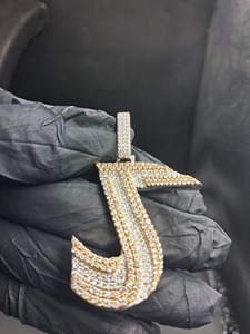 Colgante de Plata 925 con Letra J, Estilo Hiphop, Joyería para Uso Diario - Product Image 4