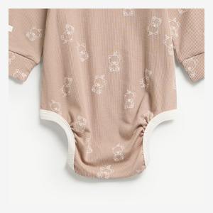 Body de Bebé de Manga Larga con Estampado de Oso, en Tejido Rib de Lyocell y Spandex, para Recién Nacidos, Unisex, ODM Vietnam - Product Image 4